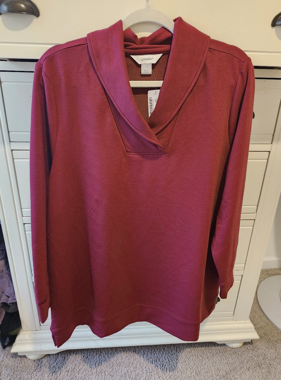 Christopher And Banks Maroon V-Neck Pullover..NWT Size 1x